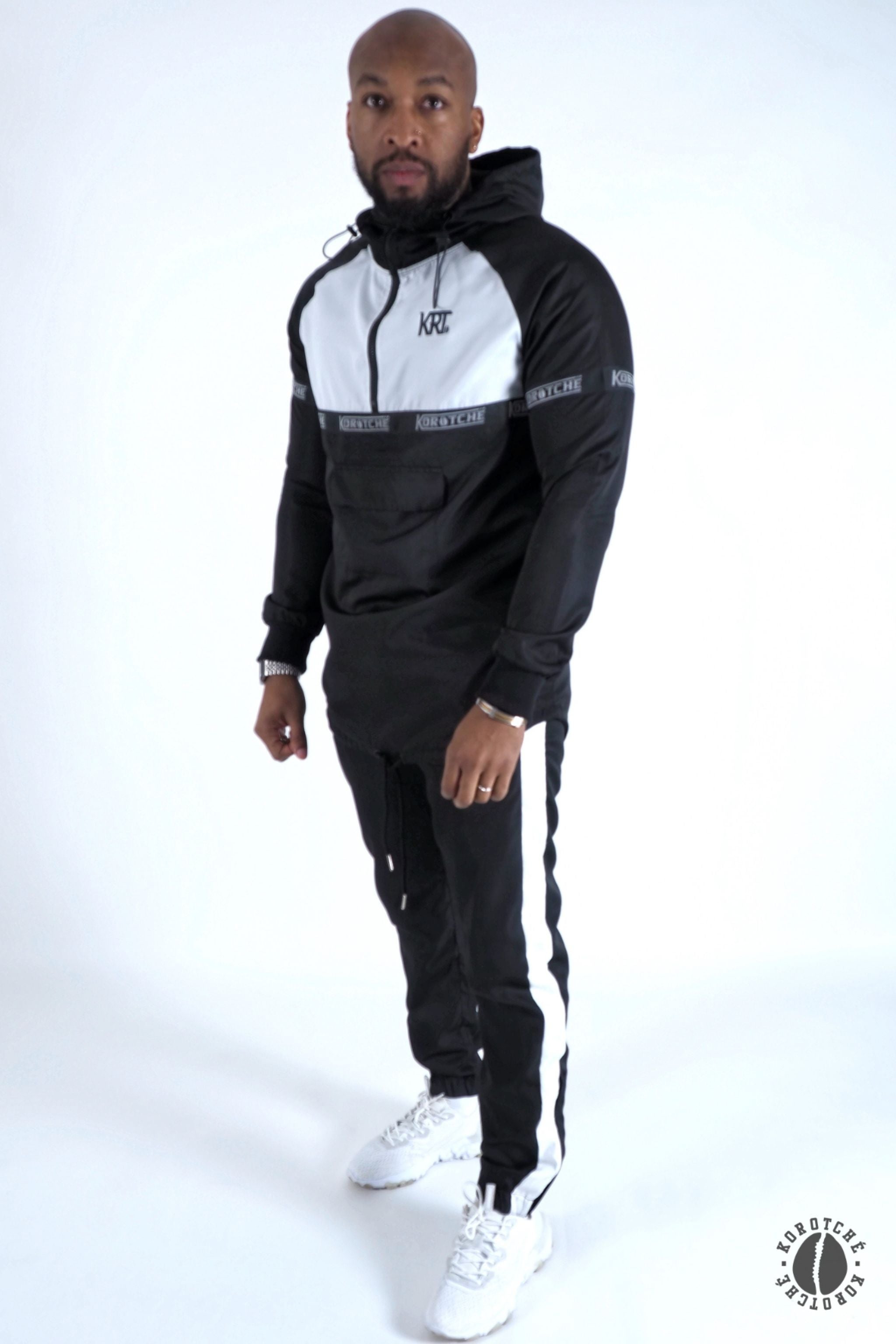 Black & White Slip-on Tracksuit